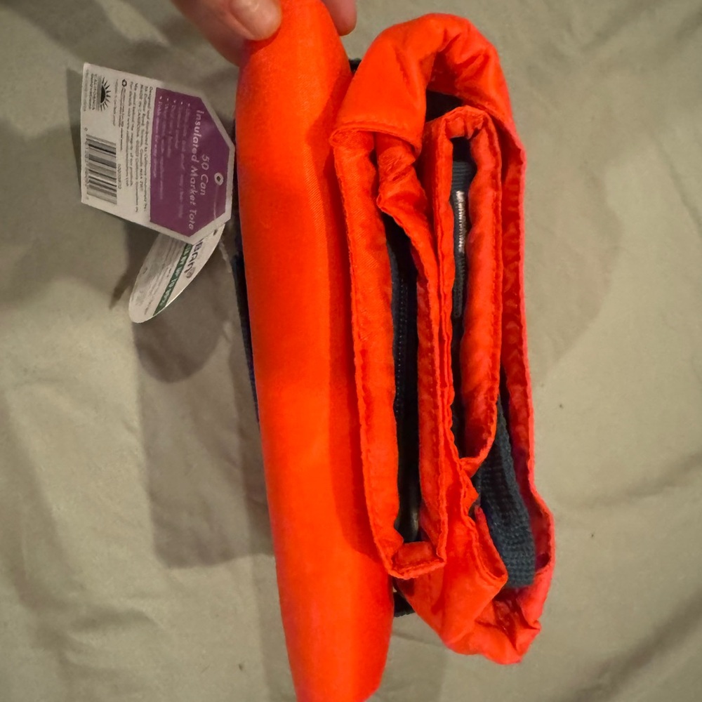 Orange 50lbs Handled, insulated Tote Bag - Picture 8 of 16